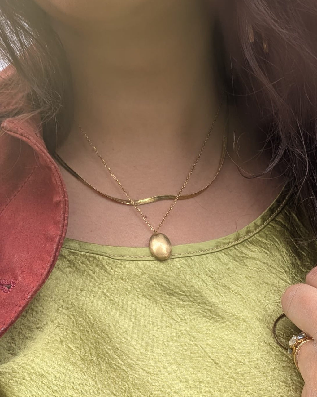 Brushed Oval Pendant