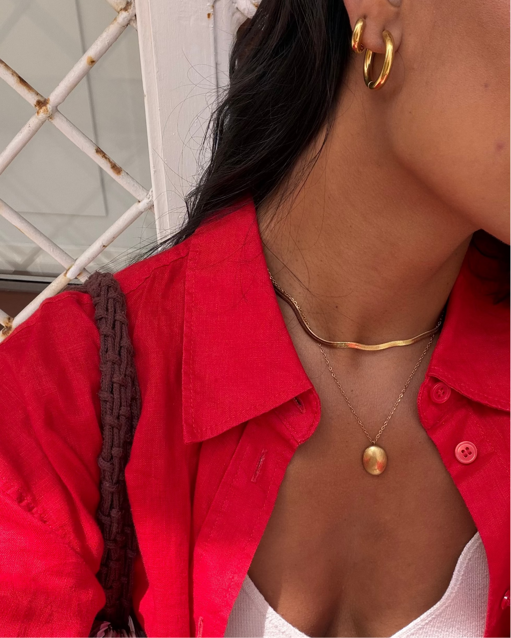 Everyday Herringbone Necklace Gold