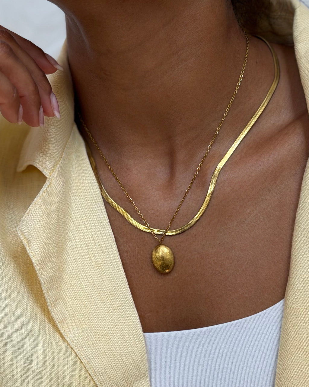 Brushed Oval Pendant