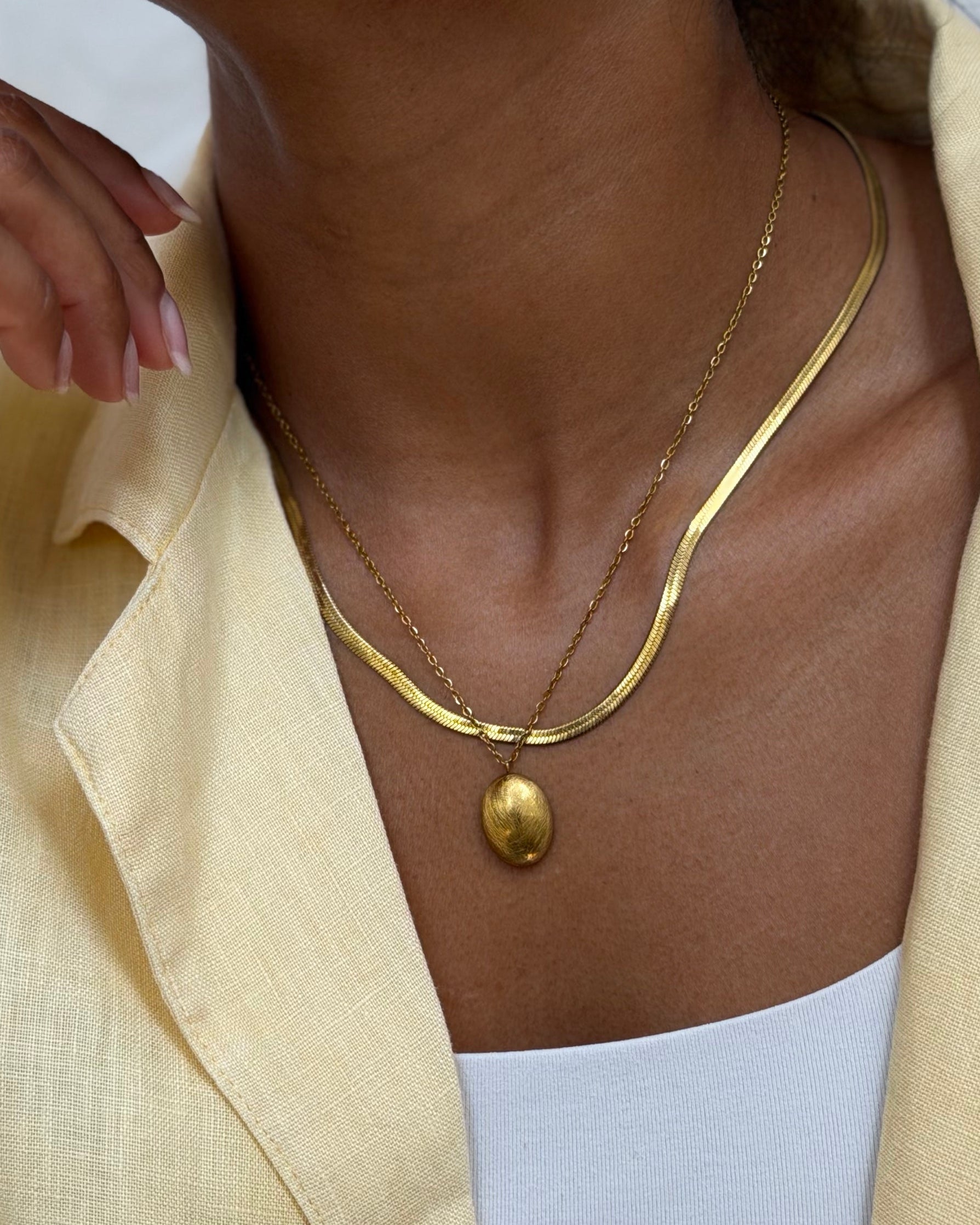 Brushed Oval Pendant