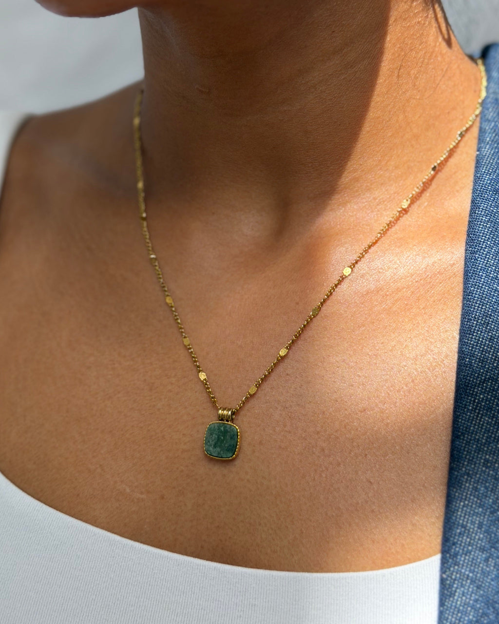 Jasper Square Pendant