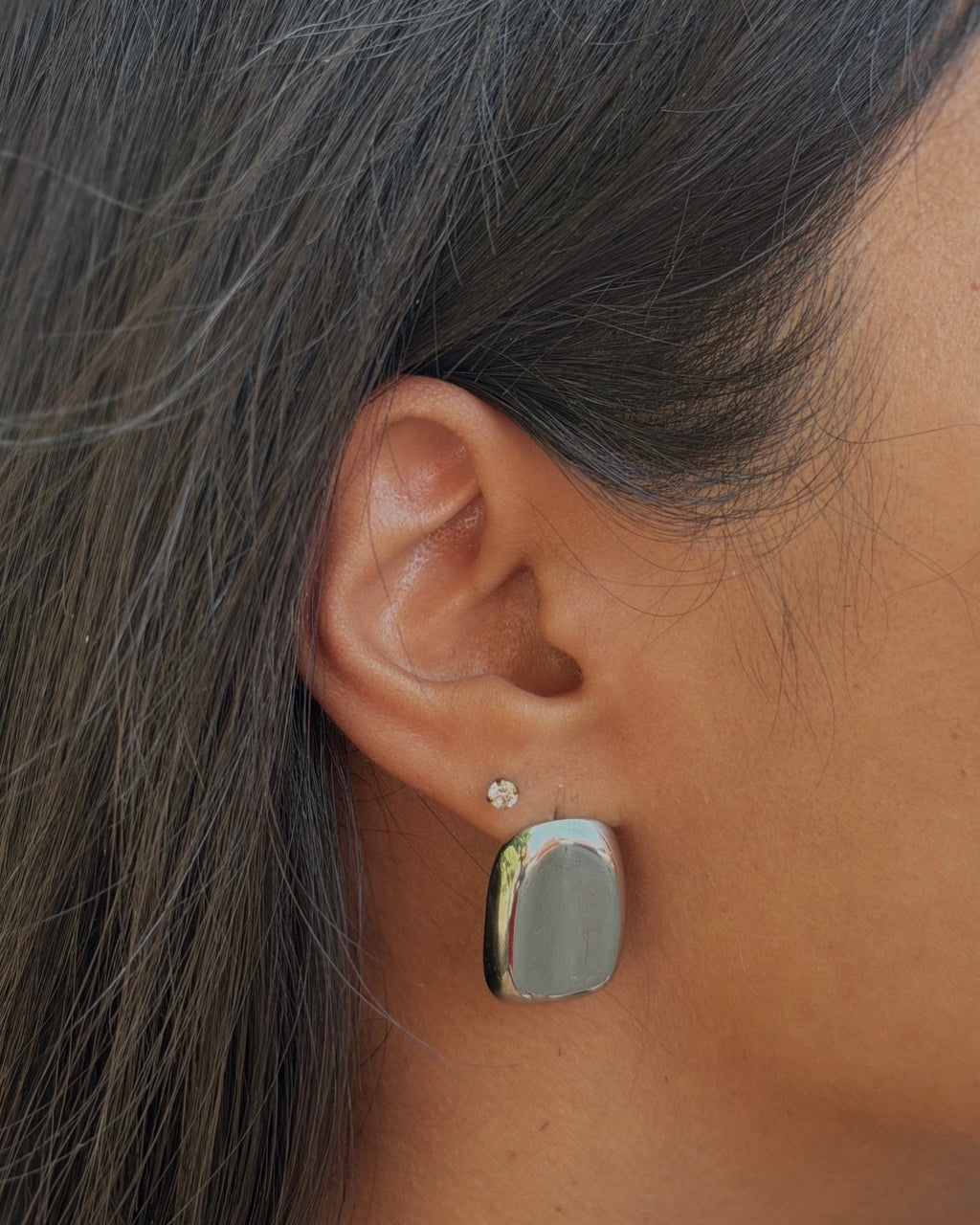 Organic Statement Stud Silver