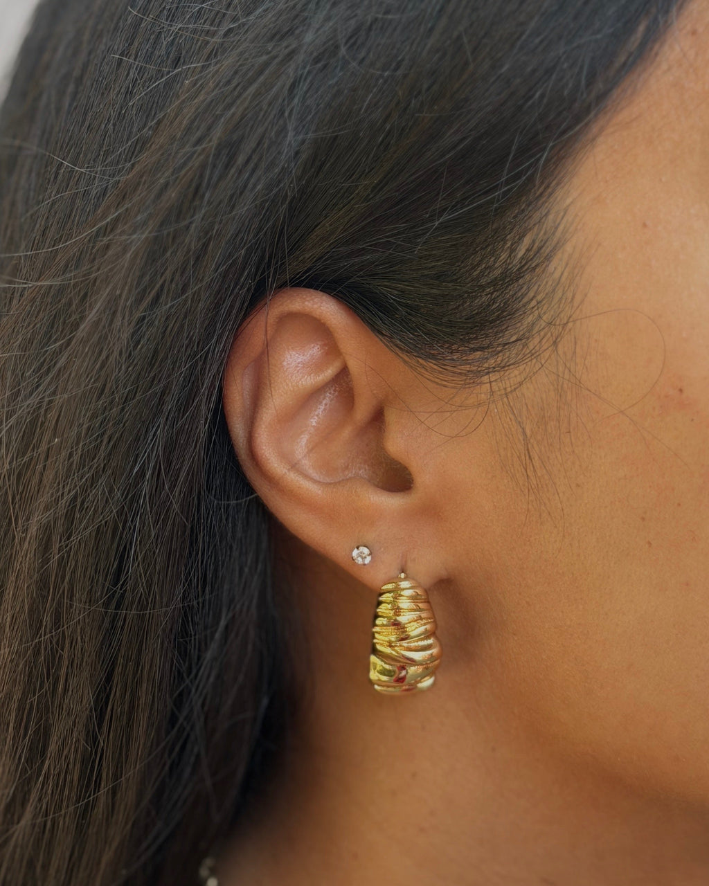 Textured Demi Hoop